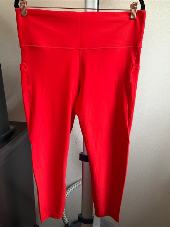 Athleta Pants - Athleta Bright Red High-Rise Capri Leggings with Side Pockets